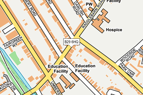 B29 6HQ map - OS OpenMap – Local (Ordnance Survey)