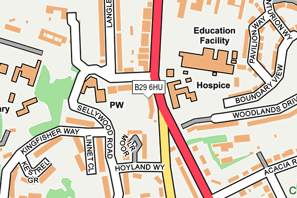 B29 6HU map - OS OpenMap – Local (Ordnance Survey)