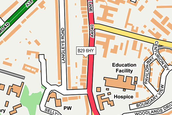 B29 6HY map - OS OpenMap – Local (Ordnance Survey)