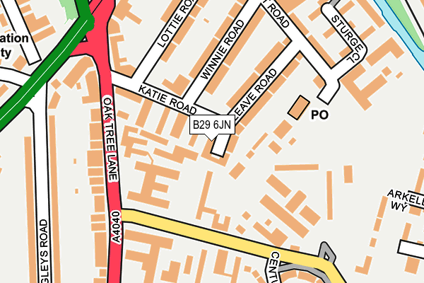 B29 6JN map - OS OpenMap – Local (Ordnance Survey)