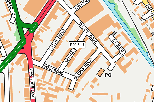 B29 6JU map - OS OpenMap – Local (Ordnance Survey)
