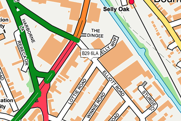 B29 6LA map - OS OpenMap – Local (Ordnance Survey)