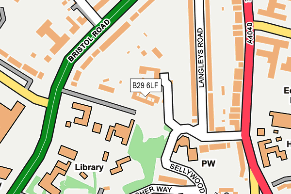 B29 6LF map - OS OpenMap – Local (Ordnance Survey)