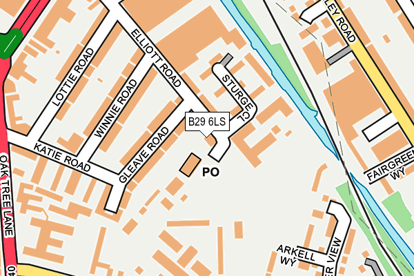 B29 6LS map - OS OpenMap – Local (Ordnance Survey)