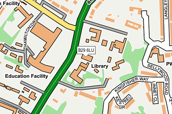 B29 6LU map - OS OpenMap – Local (Ordnance Survey)