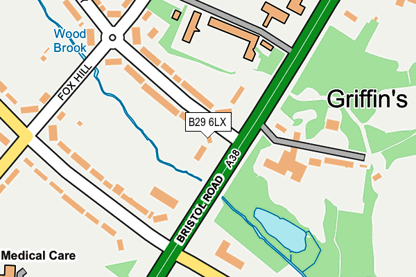 B29 6LX map - OS OpenMap – Local (Ordnance Survey)
