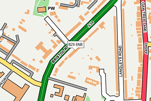 B29 6NB map - OS OpenMap – Local (Ordnance Survey)