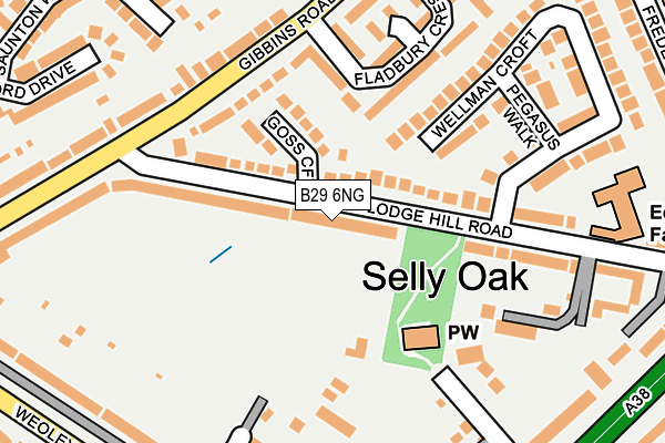 B29 6NG map - OS OpenMap – Local (Ordnance Survey)