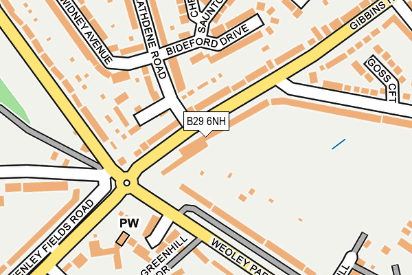 B29 6NH map - OS OpenMap – Local (Ordnance Survey)