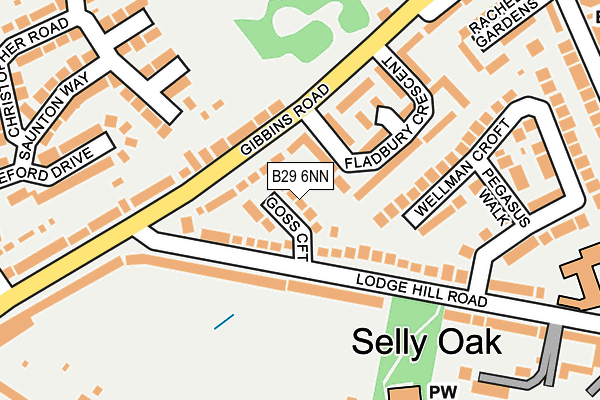 B29 6NN map - OS OpenMap – Local (Ordnance Survey)