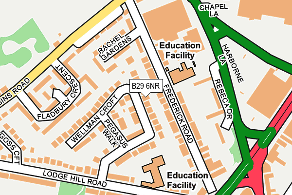B29 6NR map - OS OpenMap – Local (Ordnance Survey)