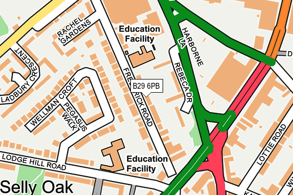 B29 6PB map - OS OpenMap – Local (Ordnance Survey)