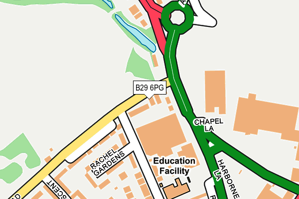 B29 6PG map - OS OpenMap – Local (Ordnance Survey)