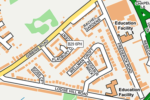 B29 6PH map - OS OpenMap – Local (Ordnance Survey)