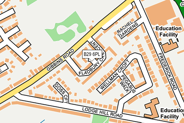 B29 6PL map - OS OpenMap – Local (Ordnance Survey)