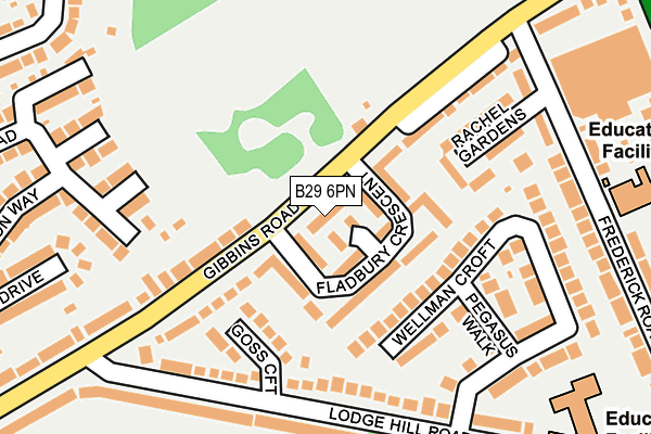 B29 6PN map - OS OpenMap – Local (Ordnance Survey)
