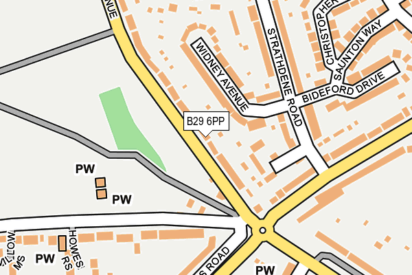 B29 6PP map - OS OpenMap – Local (Ordnance Survey)