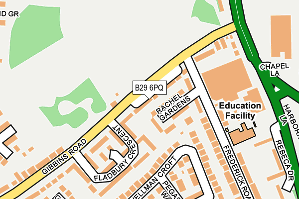 B29 6PQ map - OS OpenMap – Local (Ordnance Survey)