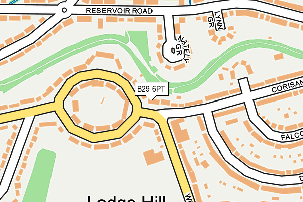 B29 6PT map - OS OpenMap – Local (Ordnance Survey)
