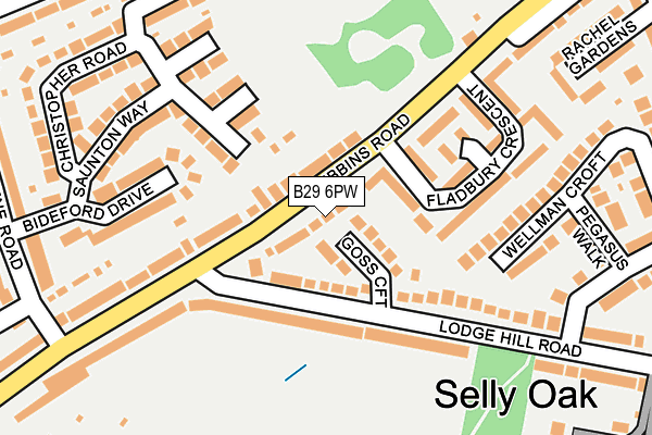 B29 6PW map - OS OpenMap – Local (Ordnance Survey)