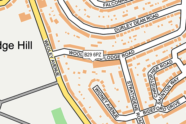 B29 6PZ map - OS OpenMap – Local (Ordnance Survey)