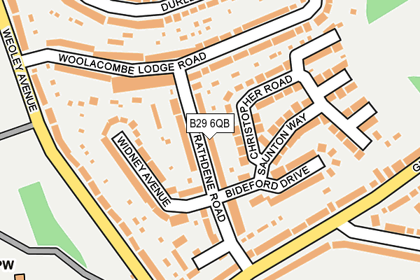 B29 6QB map - OS OpenMap – Local (Ordnance Survey)
