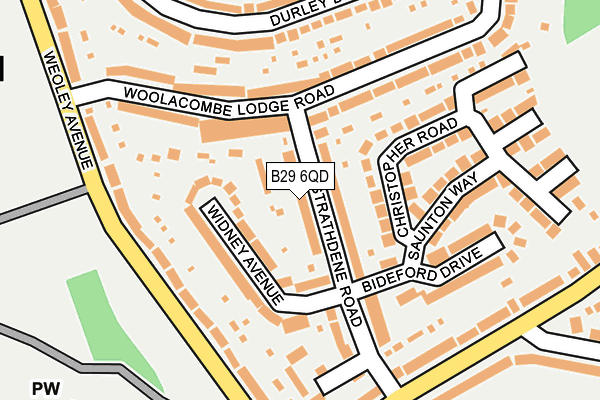 B29 6QD map - OS OpenMap – Local (Ordnance Survey)