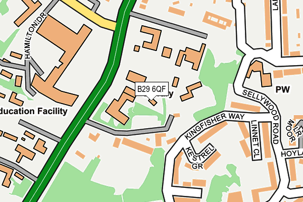 B29 6QF map - OS OpenMap – Local (Ordnance Survey)