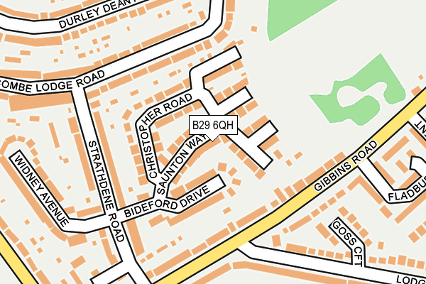 B29 6QH map - OS OpenMap – Local (Ordnance Survey)