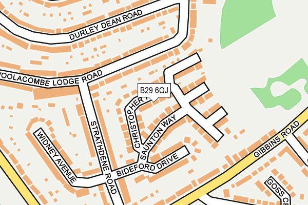 B29 6QJ map - OS OpenMap – Local (Ordnance Survey)