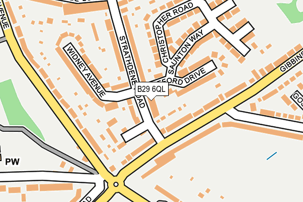 B29 6QL map - OS OpenMap – Local (Ordnance Survey)