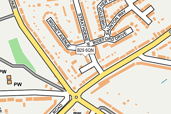 B29 6QN map - OS OpenMap – Local (Ordnance Survey)