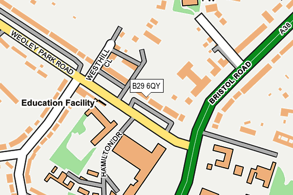 B29 6QY map - OS OpenMap – Local (Ordnance Survey)