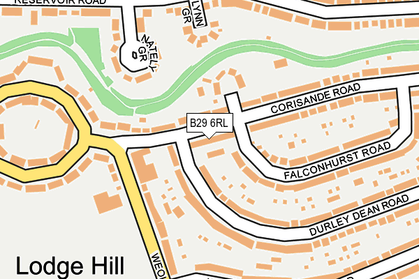B29 6RL map - OS OpenMap – Local (Ordnance Survey)