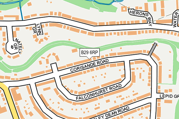 B29 6RP map - OS OpenMap – Local (Ordnance Survey)