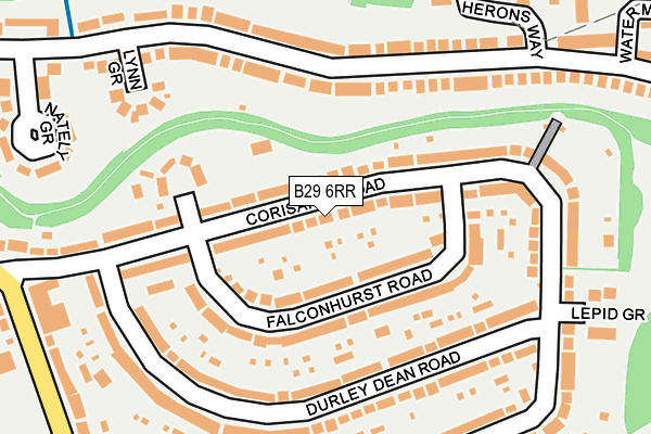 B29 6RR map - OS OpenMap – Local (Ordnance Survey)