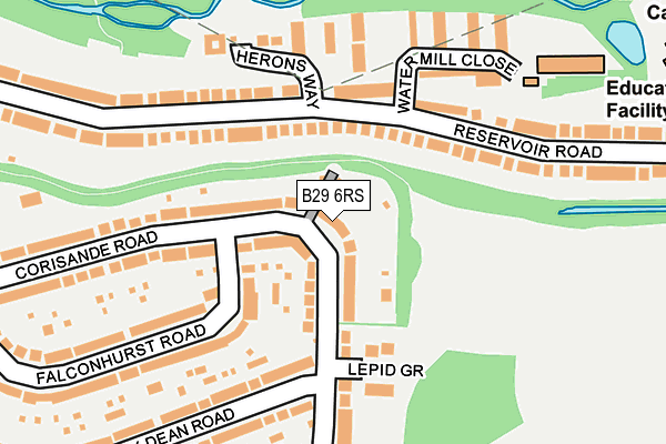 B29 6RS map - OS OpenMap – Local (Ordnance Survey)