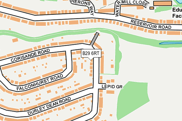 B29 6RT map - OS OpenMap – Local (Ordnance Survey)