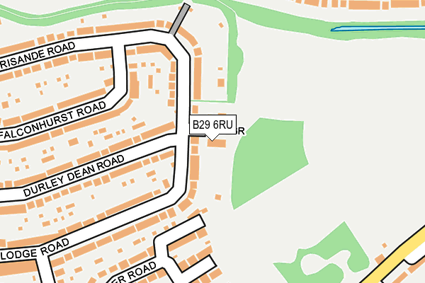 B29 6RU map - OS OpenMap – Local (Ordnance Survey)