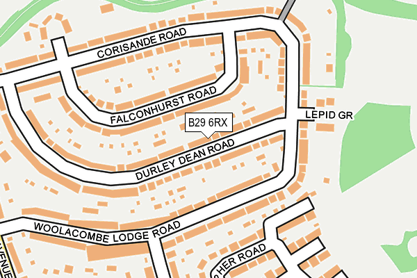 B29 6RX map - OS OpenMap – Local (Ordnance Survey)
