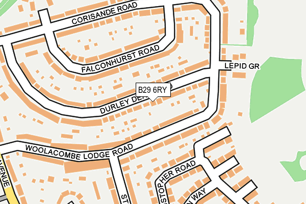 B29 6RY map - OS OpenMap – Local (Ordnance Survey)