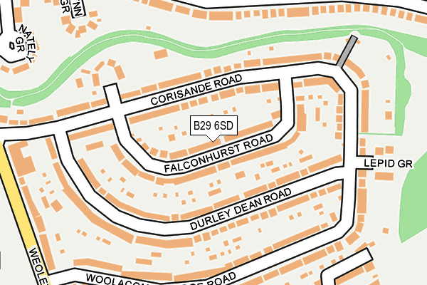 B29 6SD map - OS OpenMap – Local (Ordnance Survey)