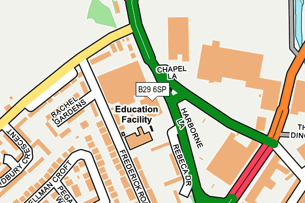 B29 6SP map - OS OpenMap – Local (Ordnance Survey)