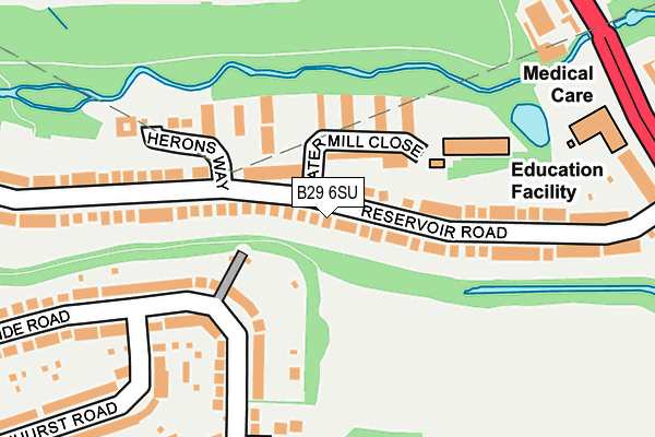 B29 6SU map - OS OpenMap – Local (Ordnance Survey)