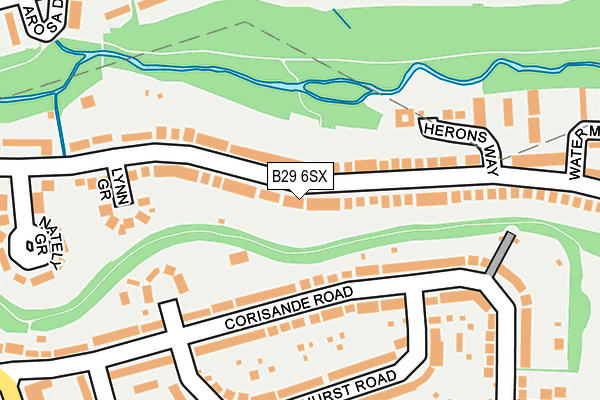 B29 6SX map - OS OpenMap – Local (Ordnance Survey)