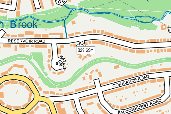 B29 6SY map - OS OpenMap – Local (Ordnance Survey)