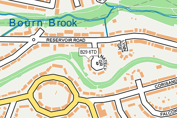 B29 6TD map - OS OpenMap – Local (Ordnance Survey)