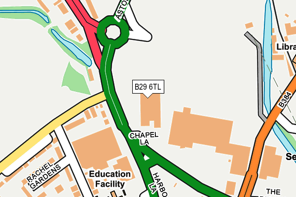 B29 6TL map - OS OpenMap – Local (Ordnance Survey)