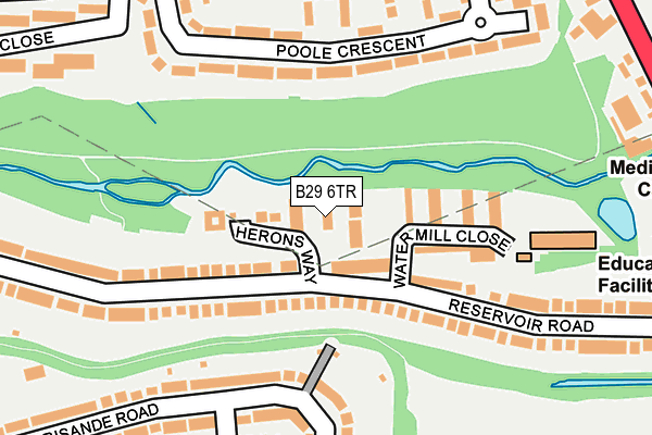 B29 6TR map - OS OpenMap – Local (Ordnance Survey)