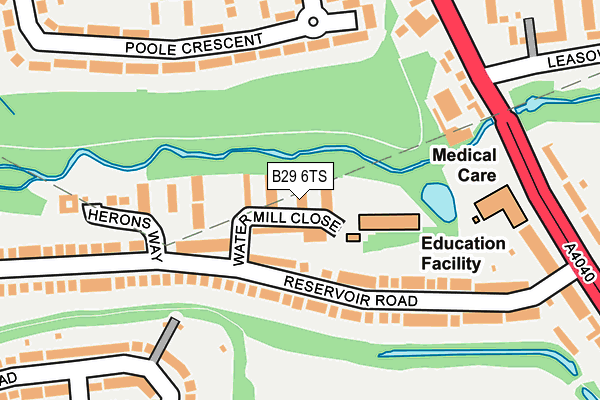 B29 6TS map - OS OpenMap – Local (Ordnance Survey)